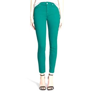 7 For All Mankind Women’s Teal Skinny Ankle Jeans Petite size 6P